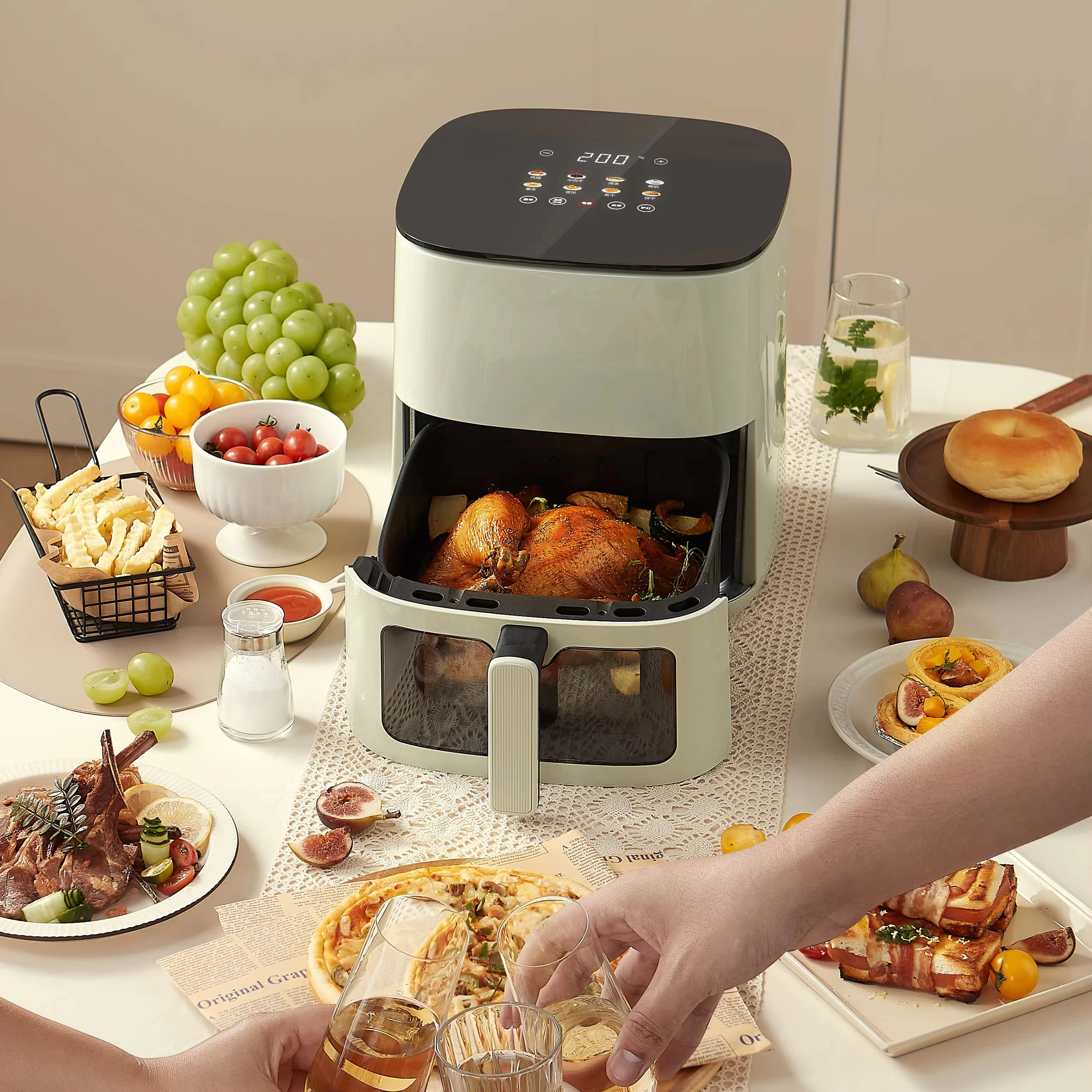 3L 5L 7L Modern Square Air Fryer Factory Direct Sale Oil-Free Oven Multiple Options Can Be Customized For Good Prices
3L 5L 7L Modern Square Air Fryer Factory Direct Sale Oil-Free Oven Multiple Options Can Be Customized For Good Prices