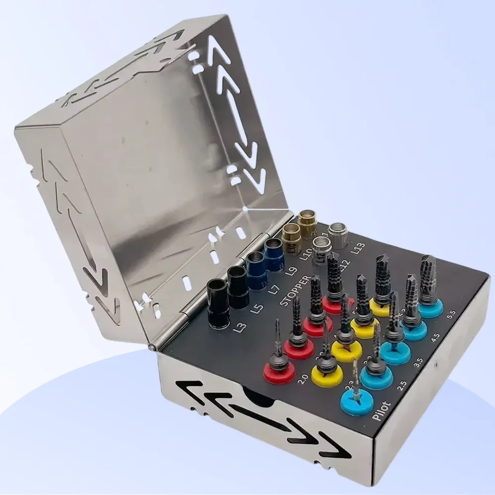 21 шт./компл., комплект сверл для стоматолога с титановым покрытием, система имплантации стоматолога, драйверы с пробками
21 шт./компл., комплект сверл для стоматолога с титановым покрытием, система имплантации стоматолога, драйверы с пробками