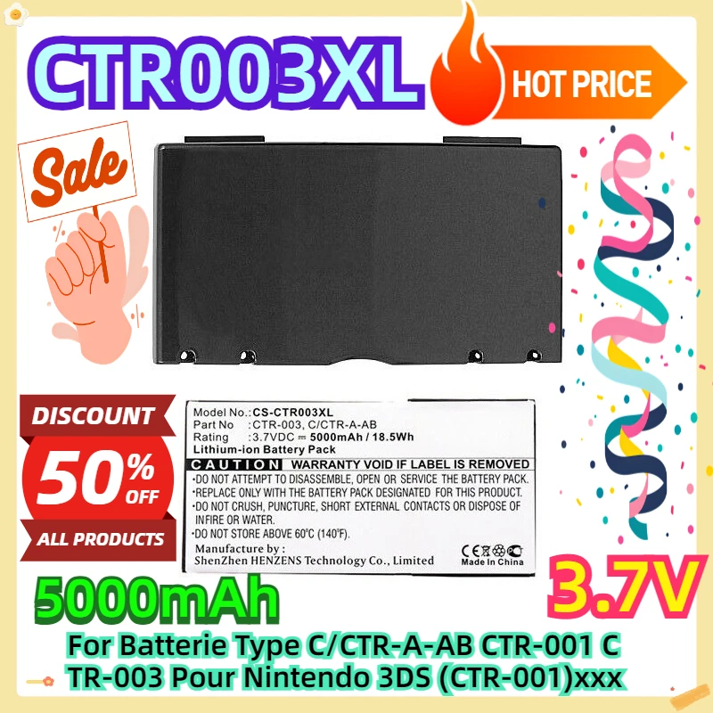 For Batterie 5000mAh Type C/CTR-A-AB CTR-001 CTR-003 Pour Nintendo 3DS (CTR-001)xxx
For Batterie 5000mAh Type C/CTR-A-AB CTR-001 CTR-003 Pour Nintendo 3DS (CTR-001)xxx