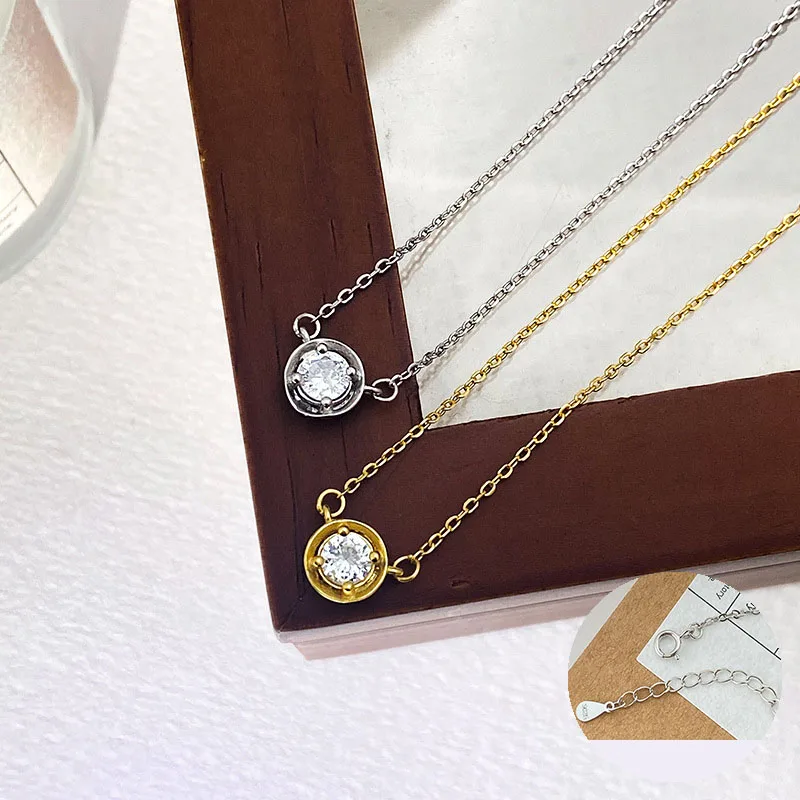 100% 925 Sterling Silver Zircon Geometric Necklace for Women Girl Fashion Round Design Jewelry Birthday Gift Dropshipping
100% 925 Sterling Silver Zircon Geometric Necklace for Women Girl Fashion Round Design Jewelry Birthday Gift Dropshipping