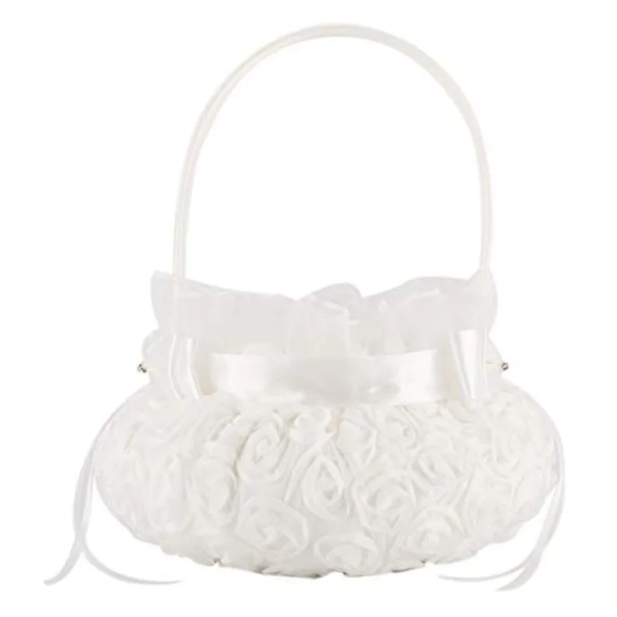 Bowknot Silk Cloth Wedding Ceremony Party Rose Flower Girl Basket White (White, 5 inches)
Bowknot Silk Cloth Wedding Ceremony Party Rose Flower Girl Basket White (White, 5 inches)