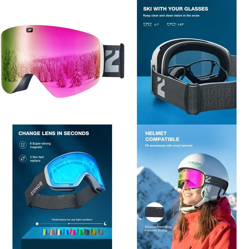 Magnetic Cylindrical Ski Goggles for Men and Women
Magnetic Cylindrical Ski Goggles for Men and Women