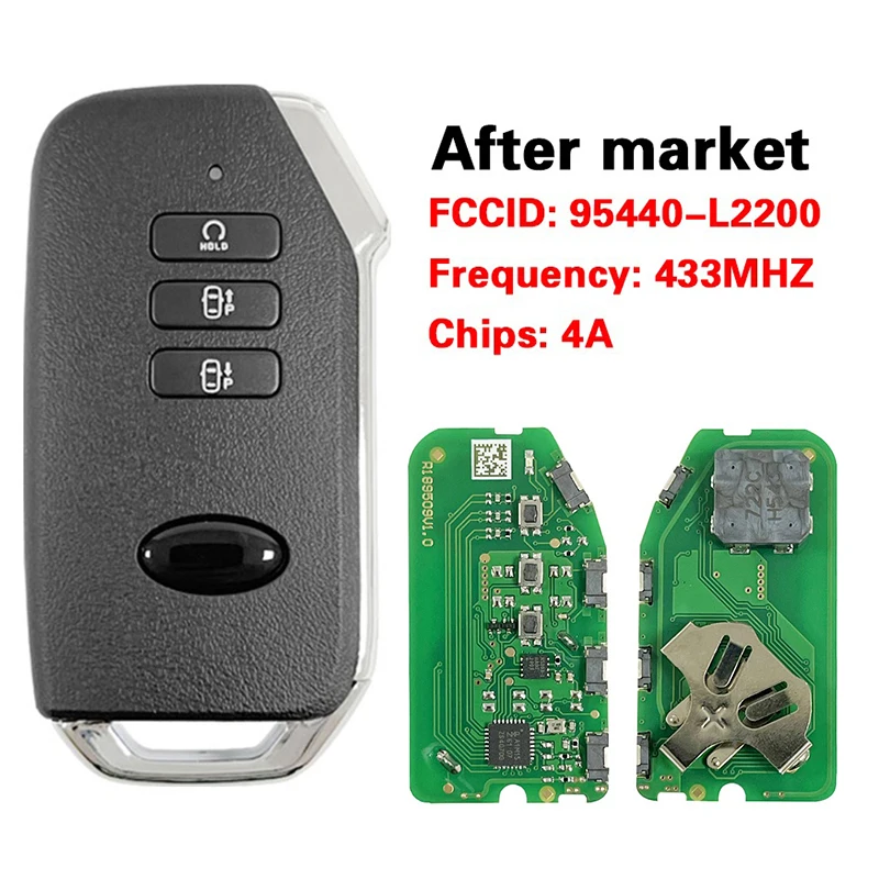 CN051213 Aftermarket 7 Button Smart Key FCC 95440-L2200 4AChip 433MHz Keyless Go For Kia K5 2021-2022
CN051213 Aftermarket 7 Button Smart Key FCC 95440-L2200 4AChip 433MHz Keyless Go For Kia K5 2021-2022