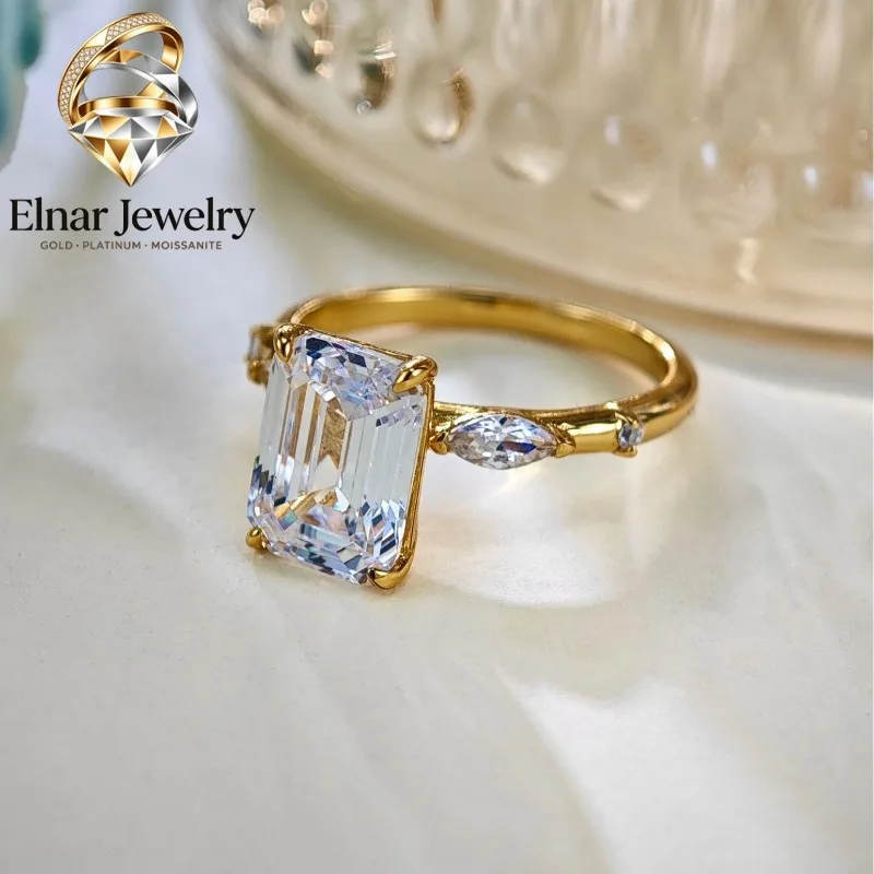Elnar Jewelry Luxury 100% Real 18k Gold real gold Women's Emerald Cut Moissanite Diamond Ring
Elnar Jewelry Luxury 100% Real 18k Gold real gold Women's Emerald Cut Moissanite Diamond Ring