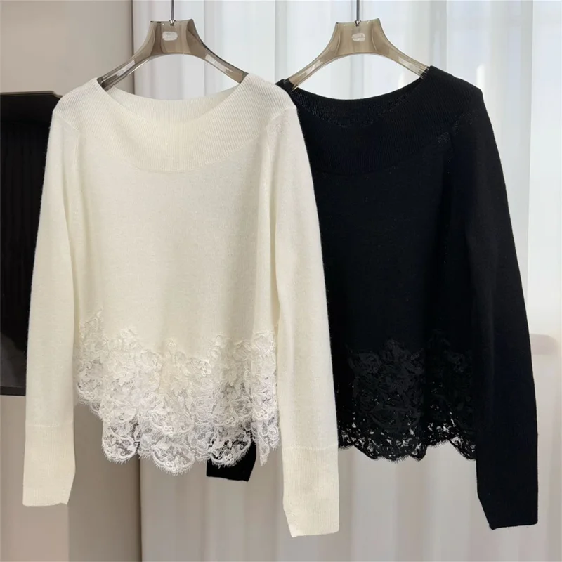 Женский свитер с кружевными вставками и длинными рукавами, новинка весны 2026. Пуловер из смесовой шерсти с круглым вырезом, трикотаж в стиле Y2K.
Женский свитер с кружевными вставками и длинными рукавами, новинка весны 2026. Пуловер из смесовой шерсти с круглым вырезом, трикотаж в стиле Y2K.