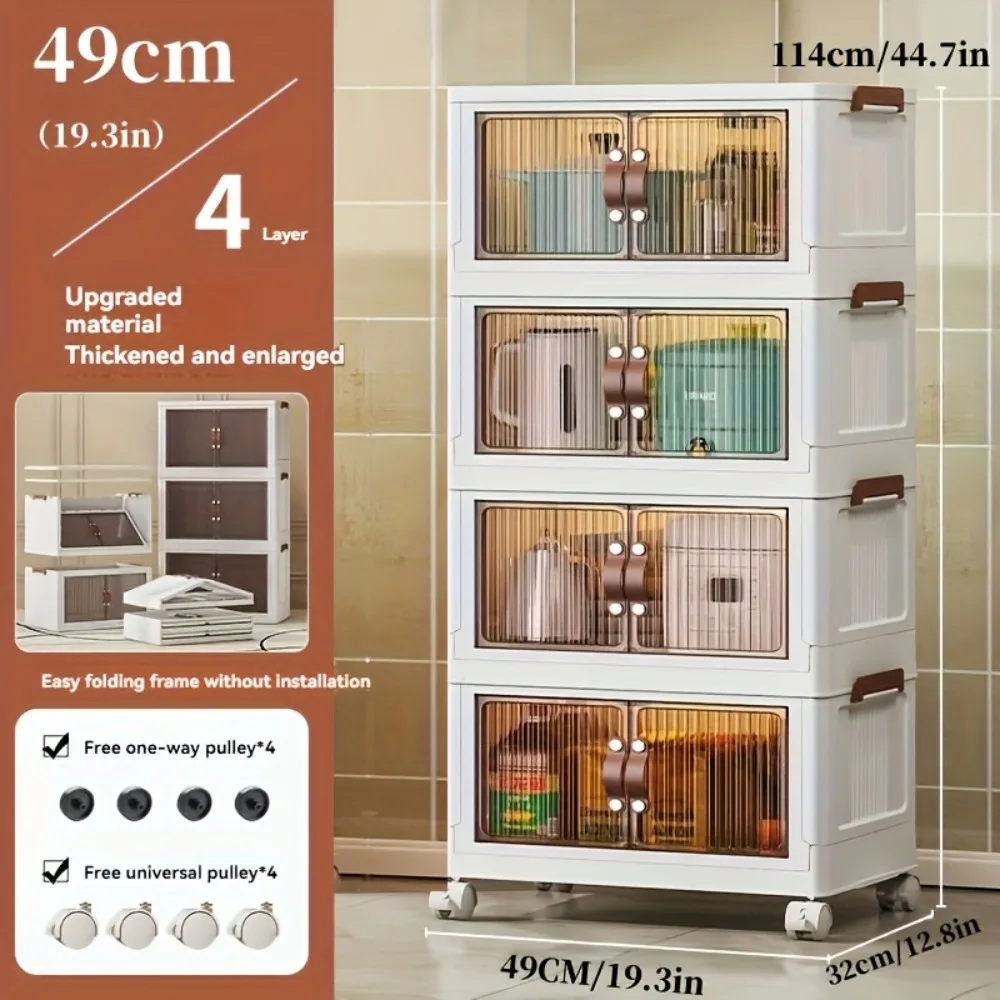White Foldable Storage Cabinet with a Lid And Stackable Wheels, ,A Space-Saving Wardrobe Suitable for Snacks And Toys
White Foldable Storage Cabinet with a Lid And Stackable Wheels, ,A Space-Saving Wardrobe Suitable for Snacks And Toys