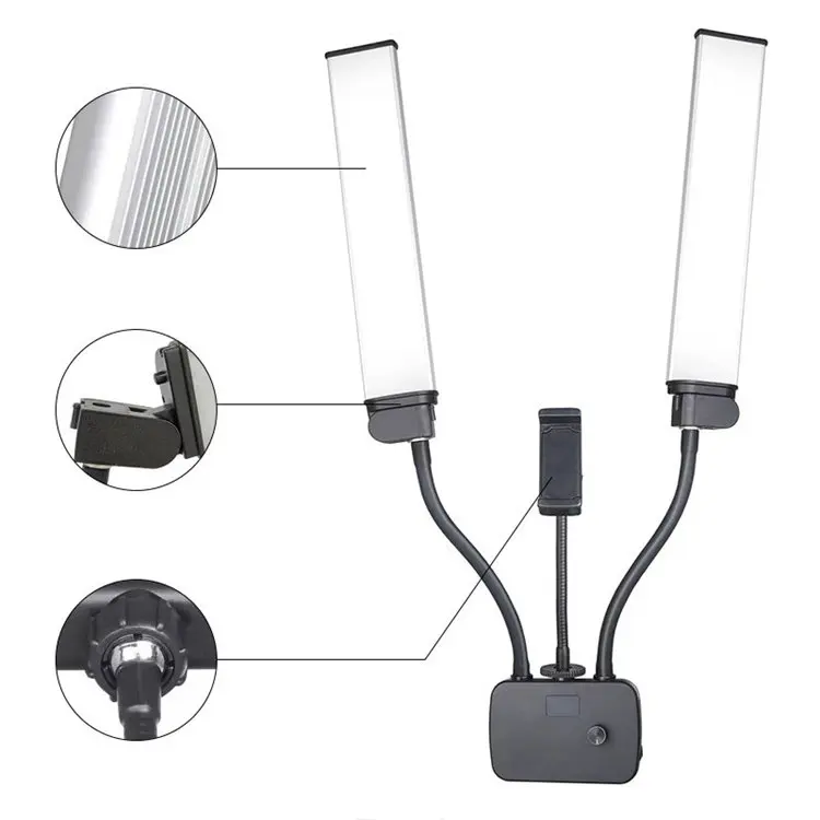 Double-Arm Fill Light Live Streaming Beauty Light LED Double Tube Photographic Lamp With USB Adjustable Optical
Double-Arm Fill Light Live Streaming Beauty Light LED Double Tube Photographic Lamp With USB Adjustable Optical
