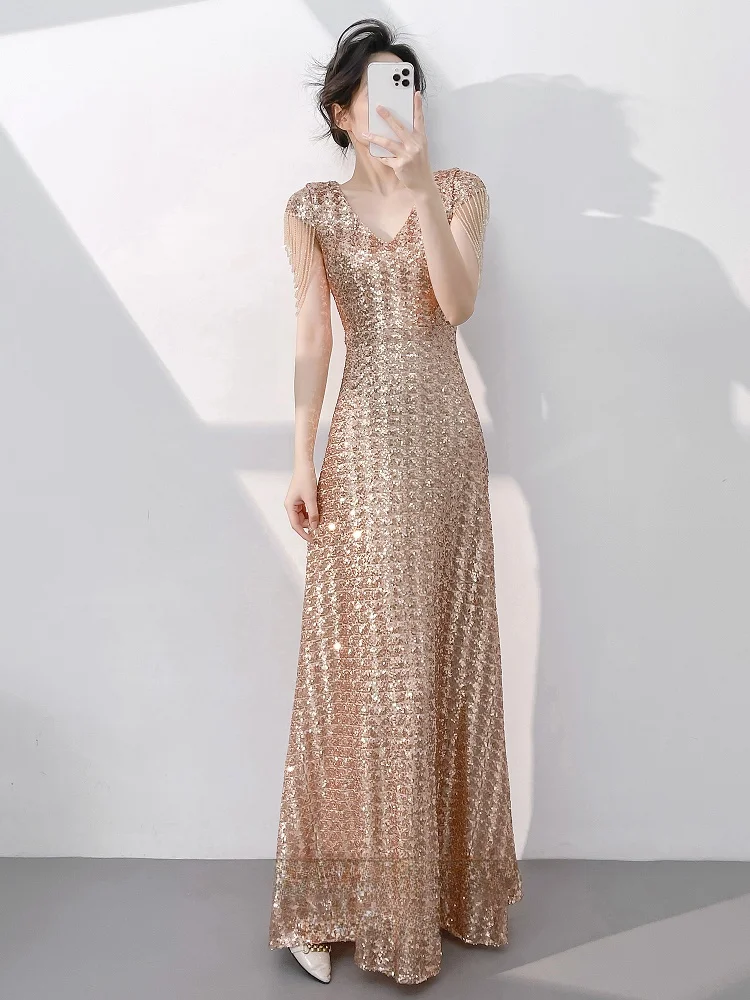 Новое вечернее платье Ele 2025 года для женщин: блестящая юбка, элегантное бальное платье для торжеств, высококлассное, для дня рождения, длинное, А-силуэт
Новое вечернее платье Ele 2025 года для женщин: блестящая юбка, элегантное бальное платье для торжеств, высококлассное, для дня рождения, длинное, А-силуэт