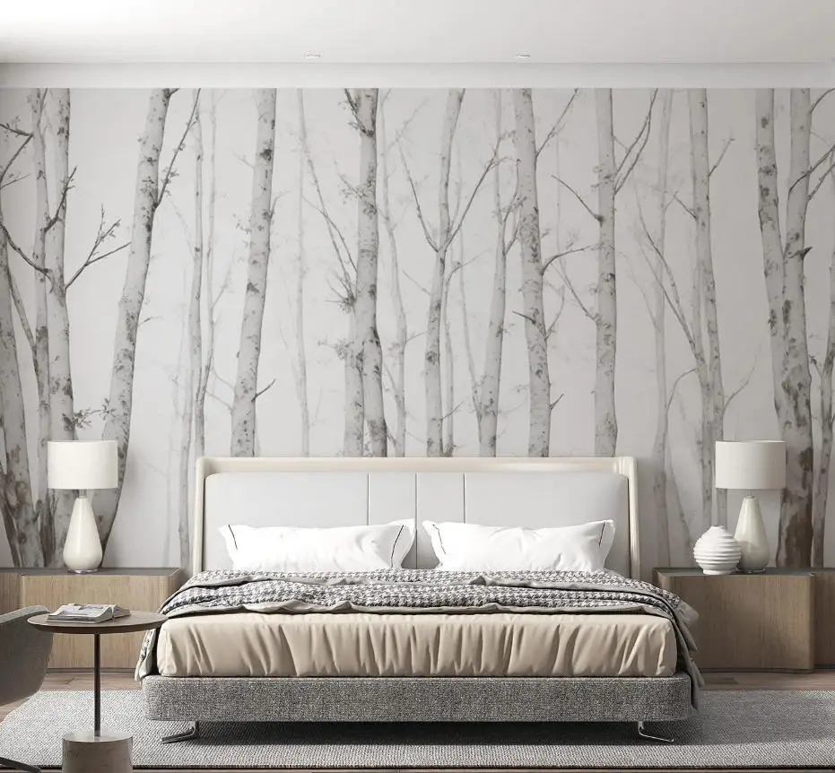Customized wallpaper of any size Modern simple hand-painted European style birch tree butterfly interior background wallpaper
Customized wallpaper of any size Modern simple hand-painted European style birch tree butterfly interior background wallpaper