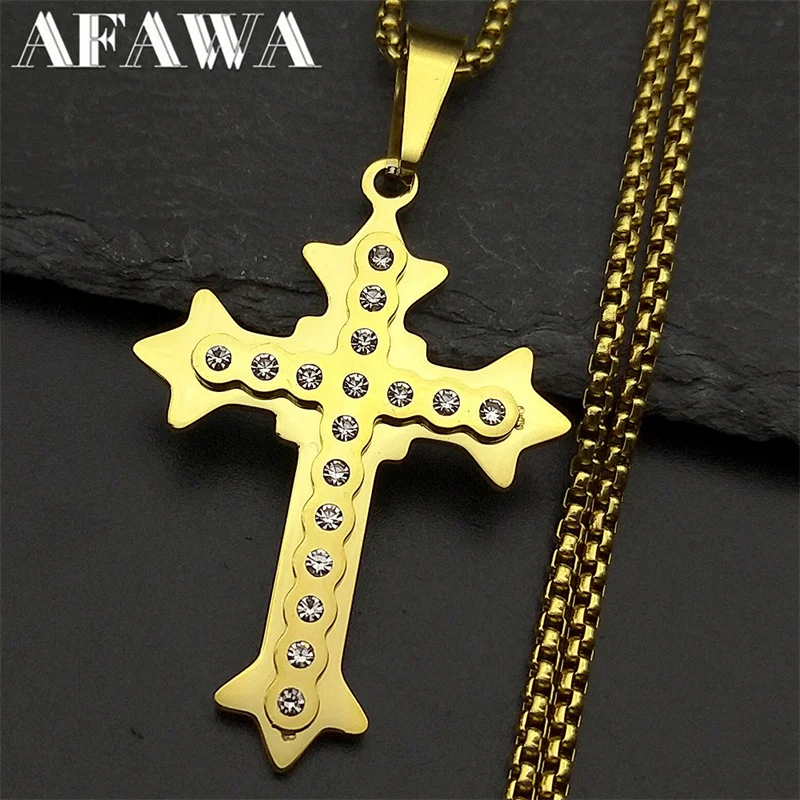 Christian Rhinestones Jesus Cross Pendant Necklace for Women Men Gold Color Stainless Steel Catholic Hip Hop Chain Jewelry Gift
Christian Rhinestones Jesus Cross Pendant Necklace for Women Men Gold Color Stainless Steel Catholic Hip Hop Chain Jewelry Gift