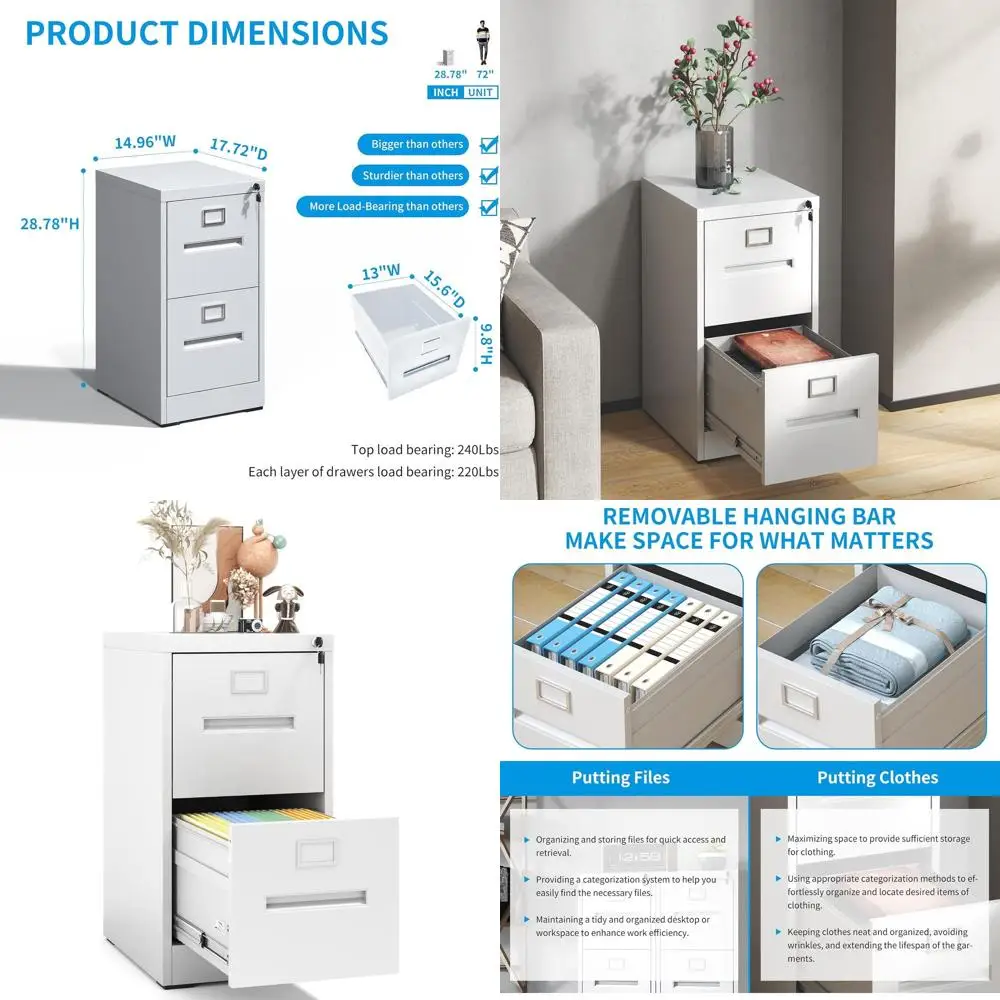 Металлический шкаф для документов с 2 выдвижными ящиками и замком для домашнего офиса, вертикальное хранение для документов формата Legal/Letter, простая сборка
Металлический шкаф для документов с 2 выдвижными ящиками и замком для домашнего офиса, вертикальное хранение для документов формата Legal/Letter, простая сборка