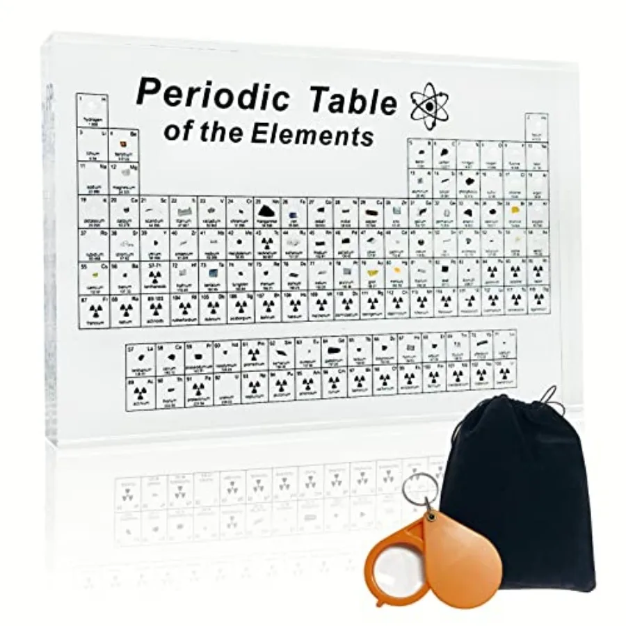 Periodic Table with Real Elements Inside Large Acrylic Periodic Table of Elements with Flannel Bag Chemistry Gifts for Adults T
Periodic Table with Real Elements Inside Large Acrylic Periodic Table of Elements with Flannel Bag Chemistry Gifts for Adults T