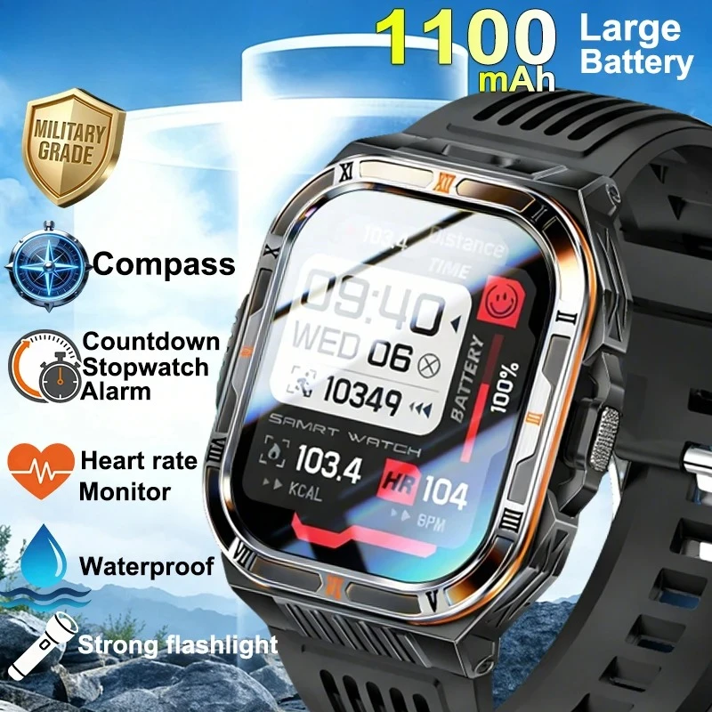 2026 1100mAh Smart Watch Compass Outdoor Sports Wrist Watch Anti-fall Strong Fashlight IP68 BT Call Heart Rate Smartwatch
2026 1100mAh Smart Watch Compass Outdoor Sports Wrist Watch Anti-fall Strong Fashlight IP68 BT Call Heart Rate Smartwatch