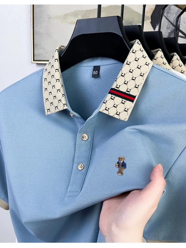 Fashion brand men's short sleeved T-shirt polo shirt solid color exquisite embroidery pattern summer new comfortable casual top
Fashion brand men's short sleeved T-shirt polo shirt solid color exquisite embroidery pattern summer new comfortable casual top