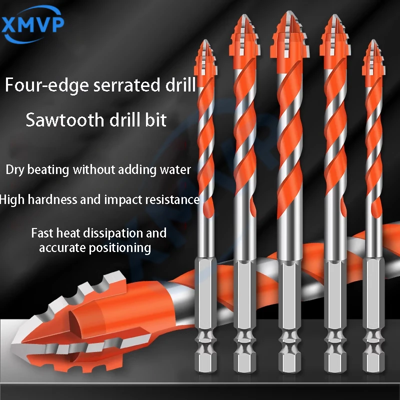 Four-edge serrated drill, eccentric drill bit, high-hardness tile and concrete drilling Super hard electric drill dry drilling
Four-edge serrated drill, eccentric drill bit, high-hardness tile and concrete drilling Super hard electric drill dry drilling