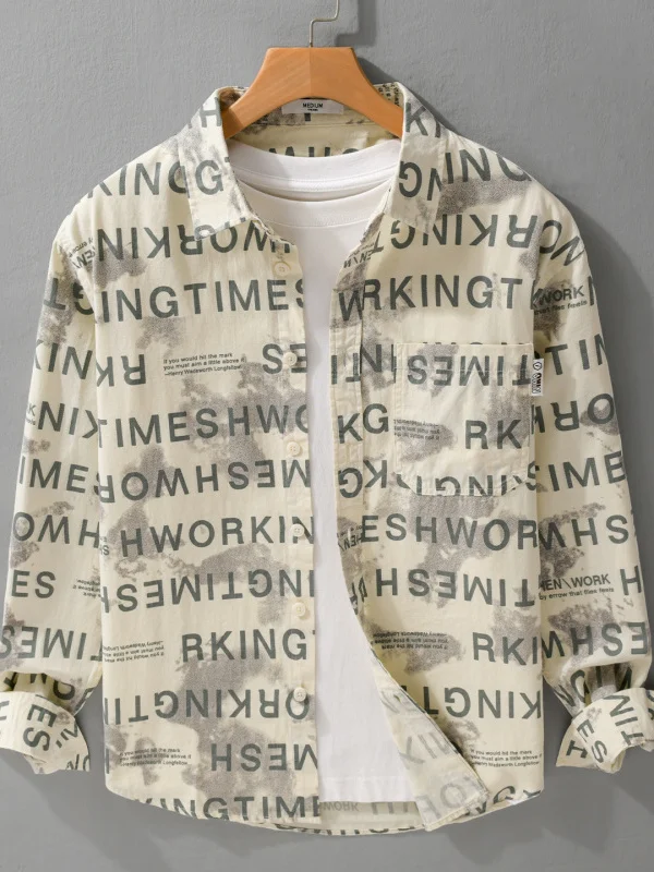 Trendy Long Sve Cotton Casual irt for Men Loose Fit Printed Collar Leisure Faion Autumn New Sle Letter Print irt
Trendy Long Sve Cotton Casual irt for Men Loose Fit Printed Collar Leisure Faion Autumn New Sle Letter Print irt