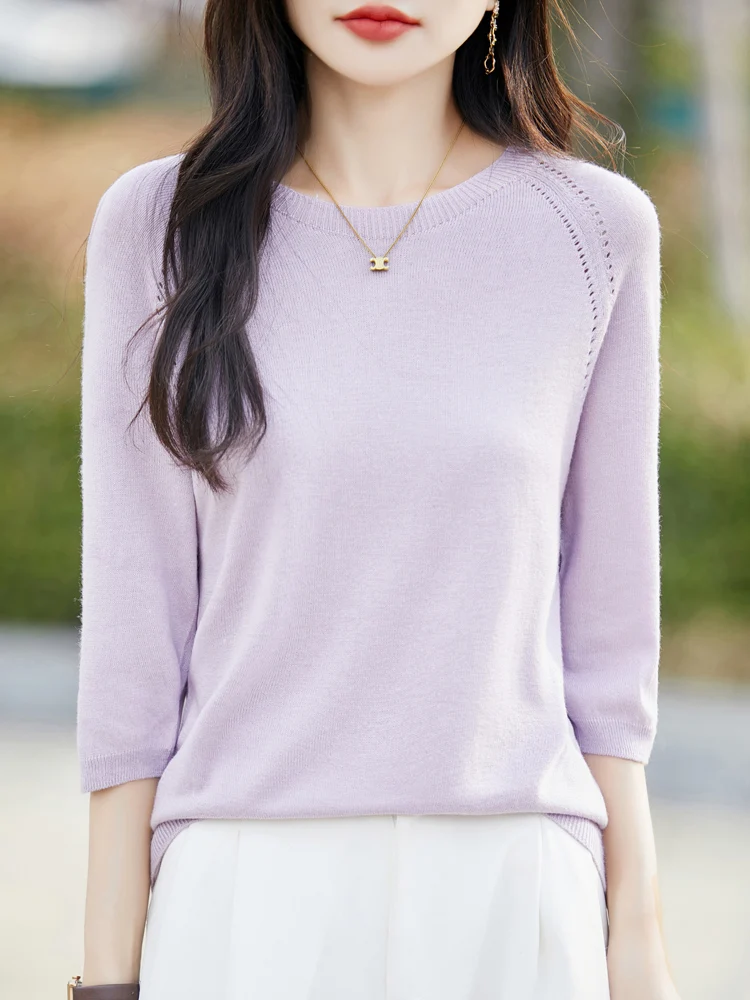 2025 New Arrivals Women's T-Shirts Knitted Short Sleeves Ice Silk Tees Summer Leisure Tops Solid Color Grace Style Fashion Trend
2025 New Arrivals Women's T-Shirts Knitted Short Sleeves Ice Silk Tees Summer Leisure Tops Solid Color Grace Style Fashion Trend