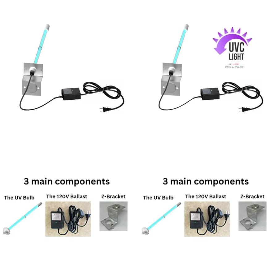 120V 14" Bulb UV Lamp for A/C HVAC Coil Systems - Up to 5 Tons
120V 14" Bulb UV Lamp for A/C HVAC Coil Systems - Up to 5 Tons