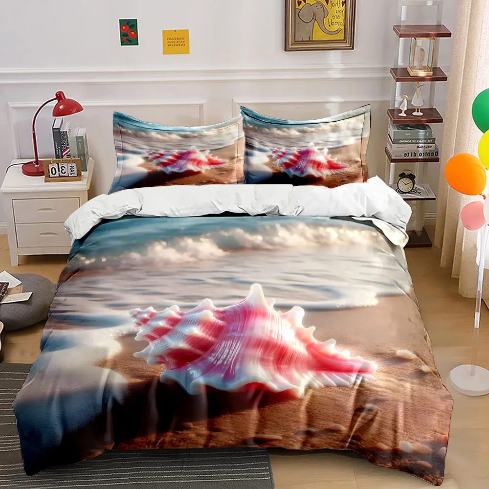 Pink seashell on sandy beach Duvet Cover Set with 3D Printing Design Soft Polyester Bedding Set All-Season Comfort for gifts
Pink seashell on sandy beach Duvet Cover Set with 3D Printing Design Soft Polyester Bedding Set All-Season Comfort for gifts