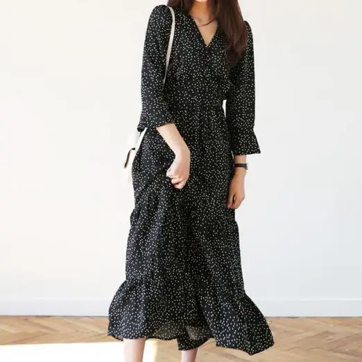 Новинка весенней коллекции: женское платье с V-образным вырезом, стройнящее, в горошек, с длинными рукавами, в корейском стиле, Dongda Gate 26
Новинка весенней коллекции: женское платье с V-образным вырезом, стройнящее, в горошек, с длинными рукавами, в корейском стиле, Dongda Gate 26