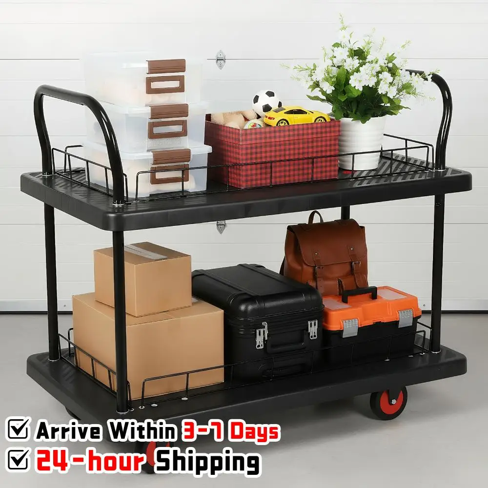 2 Shelf Rolling Cart 880lbs Capacity Multipurpose Mobile Utility Cart with Wheels for Warehouse/Garage/Cleaning/Manufacturing
2 Shelf Rolling Cart 880lbs Capacity Multipurpose Mobile Utility Cart with Wheels for Warehouse/Garage/Cleaning/Manufacturing