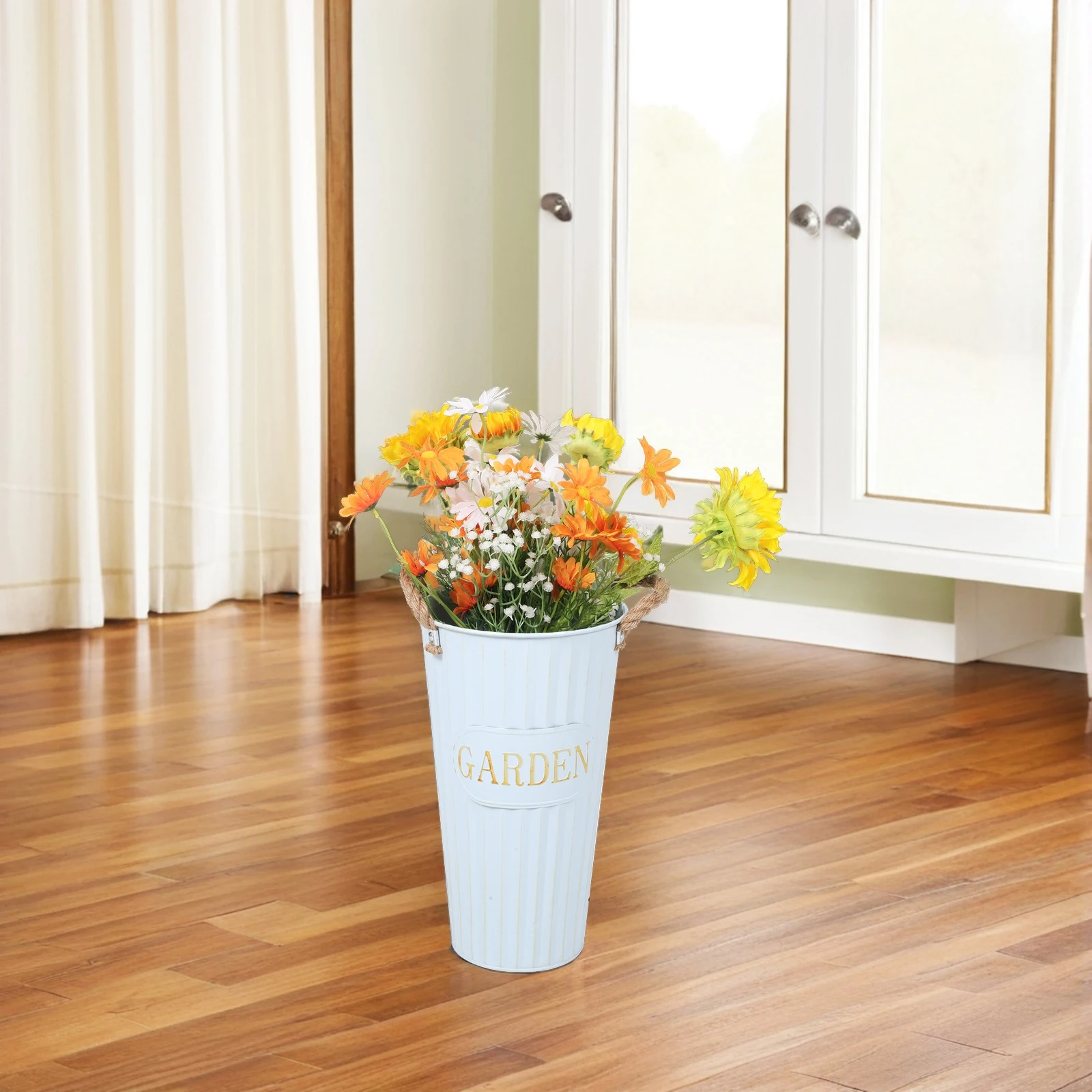 Dried Flower Bucket Decorative Vase Tall Galvanized Metal Floor Bouquet Rustic Vintage Centerpiece Garden Supplies
Dried Flower Bucket Decorative Vase Tall Galvanized Metal Floor Bouquet Rustic Vintage Centerpiece Garden Supplies