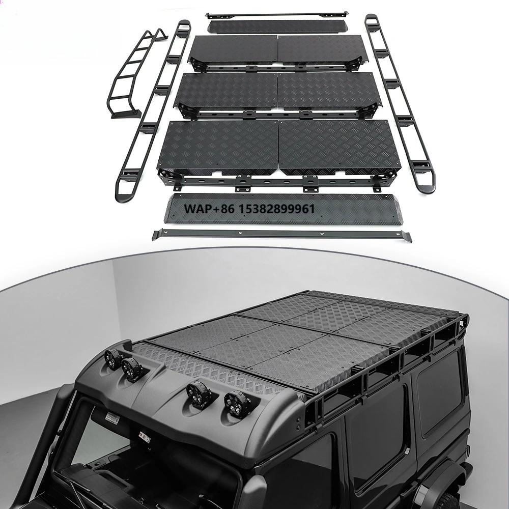 G Class W463 4x4 ² Roof Rack with Rear Ladder for 1990-2018 Year All G Lass G63 G500 G55 G550 Roof Luggage Rack with Ladder
G Class W463 4x4 ² Roof Rack with Rear Ladder for 1990-2018 Year All G Lass G63 G500 G55 G550 Roof Luggage Rack with Ladder