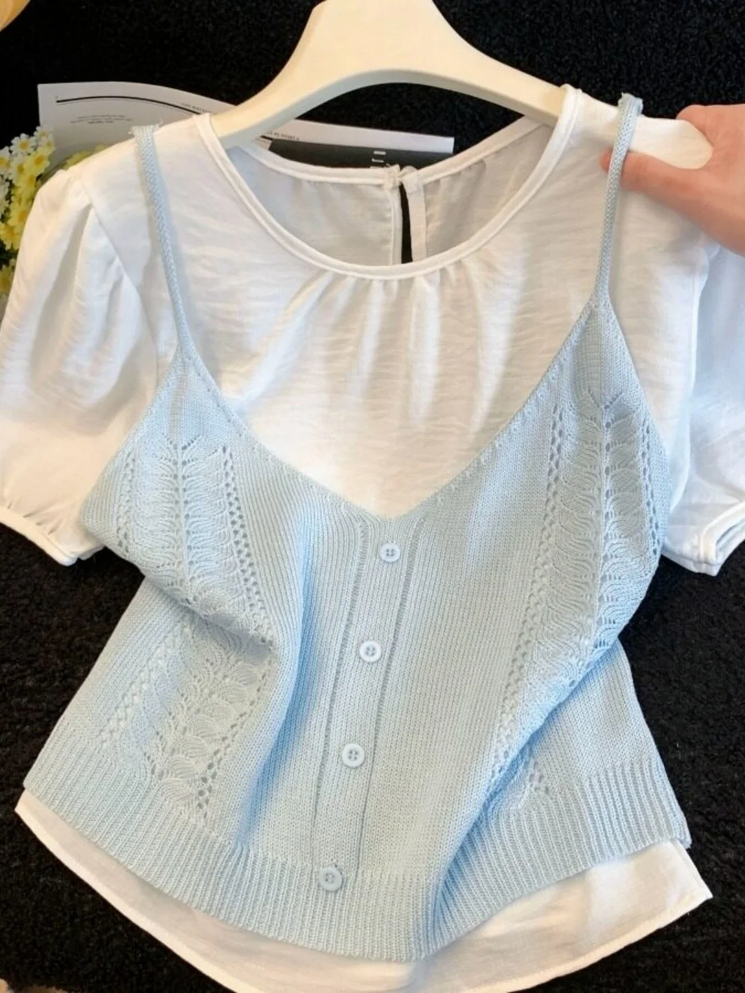 Korean Style Knitted Two-Piece Set Women's Summer 2026 Layering Shirt And Strapless Top Age-Defying Atmosphere Fashion
Korean Style Knitted Two-Piece Set Women's Summer 2026 Layering Shirt And Strapless Top Age-Defying Atmosphere Fashion