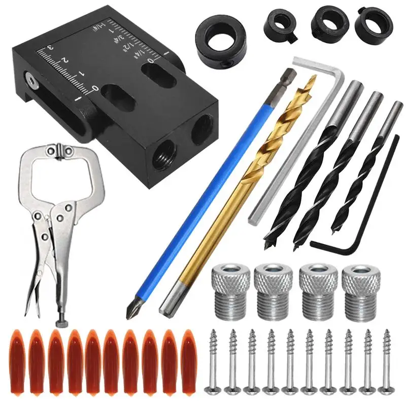 Angle Hole Drill Jig Drilling Guide Set 15 Angle Drilling Locator Tool Kit Pocket Hole Jig System Set For Woodworking
Angle Hole Drill Jig Drilling Guide Set 15 Angle Drilling Locator Tool Kit Pocket Hole Jig System Set For Woodworking