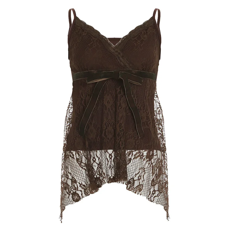 High End Lazy American Vinateg Lace Tank Top Y2k Aesthetic Lrregular Spliced Bow Appliques Camis All Macth Summer Women Clothes
High End Lazy American Vinateg Lace Tank Top Y2k Aesthetic Lrregular Spliced Bow Appliques Camis All Macth Summer Women Clothes