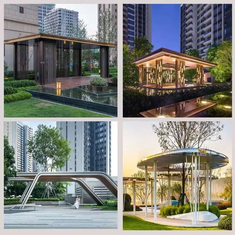Electric Pavilion Large Structure Pavilion Long Corridor Outdoor Stainless Steel Garden Landscape Metal Irregular Corridor Frame
Electric Pavilion Large Structure Pavilion Long Corridor Outdoor Stainless Steel Garden Landscape Metal Irregular Corridor Frame
