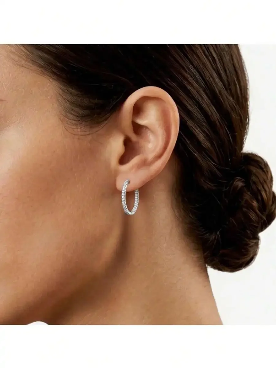 0.82 Inch Cubic Zirconia Hoop Earrings For Women Lightweight Hypoallergenic Fashion Jewelry
0.82 Inch Cubic Zirconia Hoop Earrings For Women Lightweight Hypoallergenic Fashion Jewelry