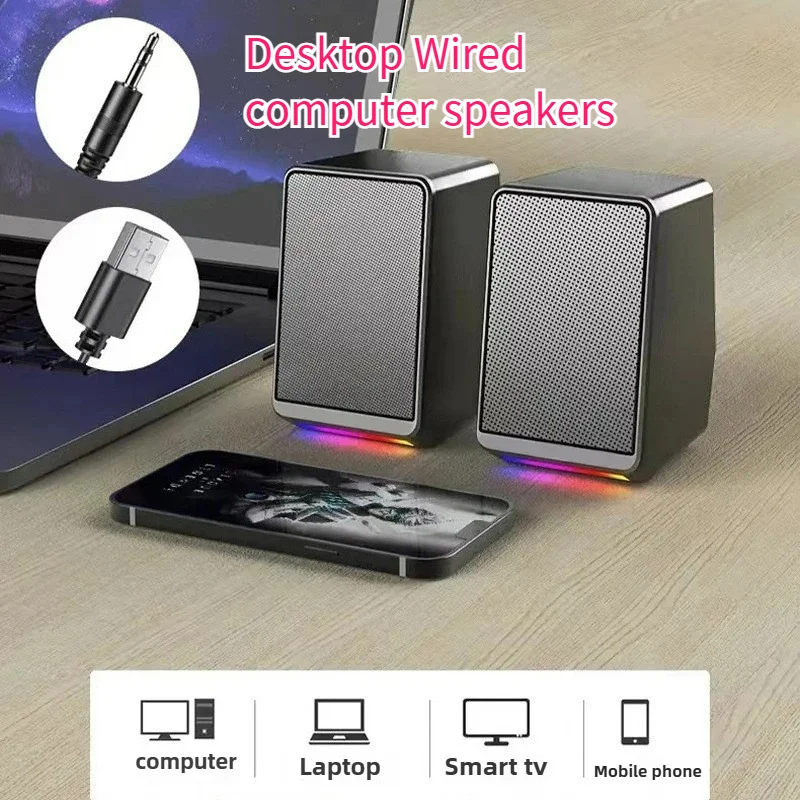 2'' USB Mini Computer Stereo Speakers RGB Light TS38 Wired Gaming Sound Box with Subwoofer for Desktop Laptop TV Projector
2'' USB Mini Computer Stereo Speakers RGB Light TS38 Wired Gaming Sound Box with Subwoofer for Desktop Laptop TV Projector