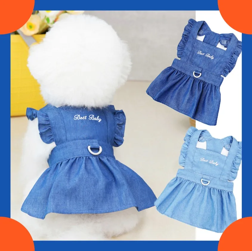Pet Denim Dress For Dog Small Dog Clothes Wedding Dress Princess Dress Spring Summer Soft Sweet Flying Sleeves Skirt Pet Clothes
Pet Denim Dress For Dog Small Dog Clothes Wedding Dress Princess Dress Spring Summer Soft Sweet Flying Sleeves Skirt Pet Clothes