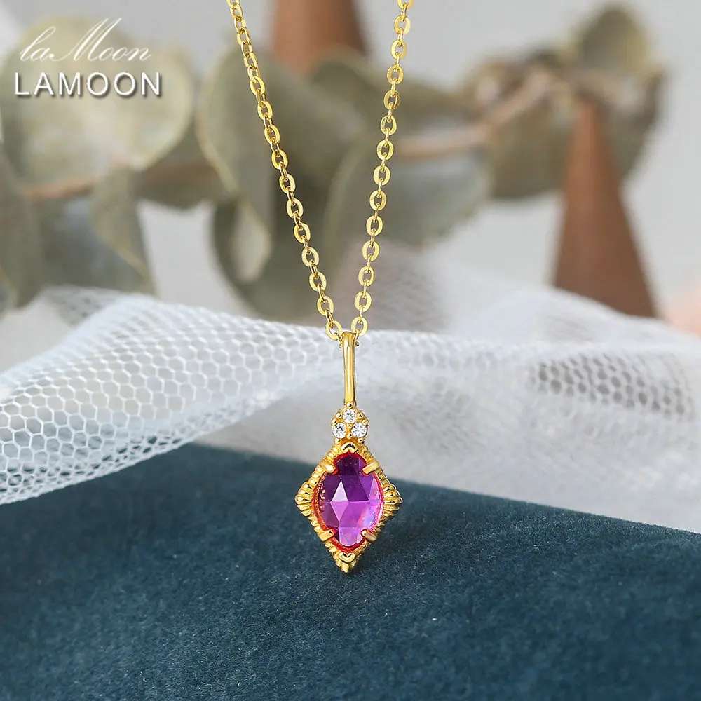 Ожерелье LAMOON Vingate для женщин, серебро 925 пробы, кулон, ожерелье, синтетический корунд, 14K позолоченные ювелирные изделия, LMNI107
Ожерелье LAMOON Vingate для женщин, серебро 925 пробы, кулон, ожерелье, синтетический корунд, 14K позолоченные ювелирные изделия, LMNI107