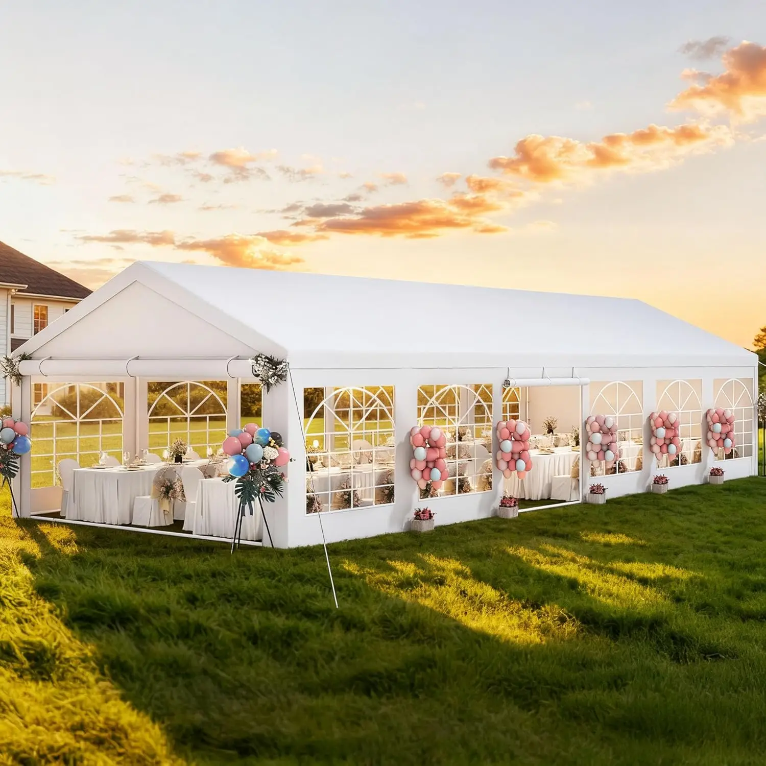 20'x40' Heavy Duty PVC Cover Outdoor Gazebo Event Shelter Carport Tent with Removable Sidewalls for Wedding Party Activities
20'x40' Heavy Duty PVC Cover Outdoor Gazebo Event Shelter Carport Tent with Removable Sidewalls for Wedding Party Activities