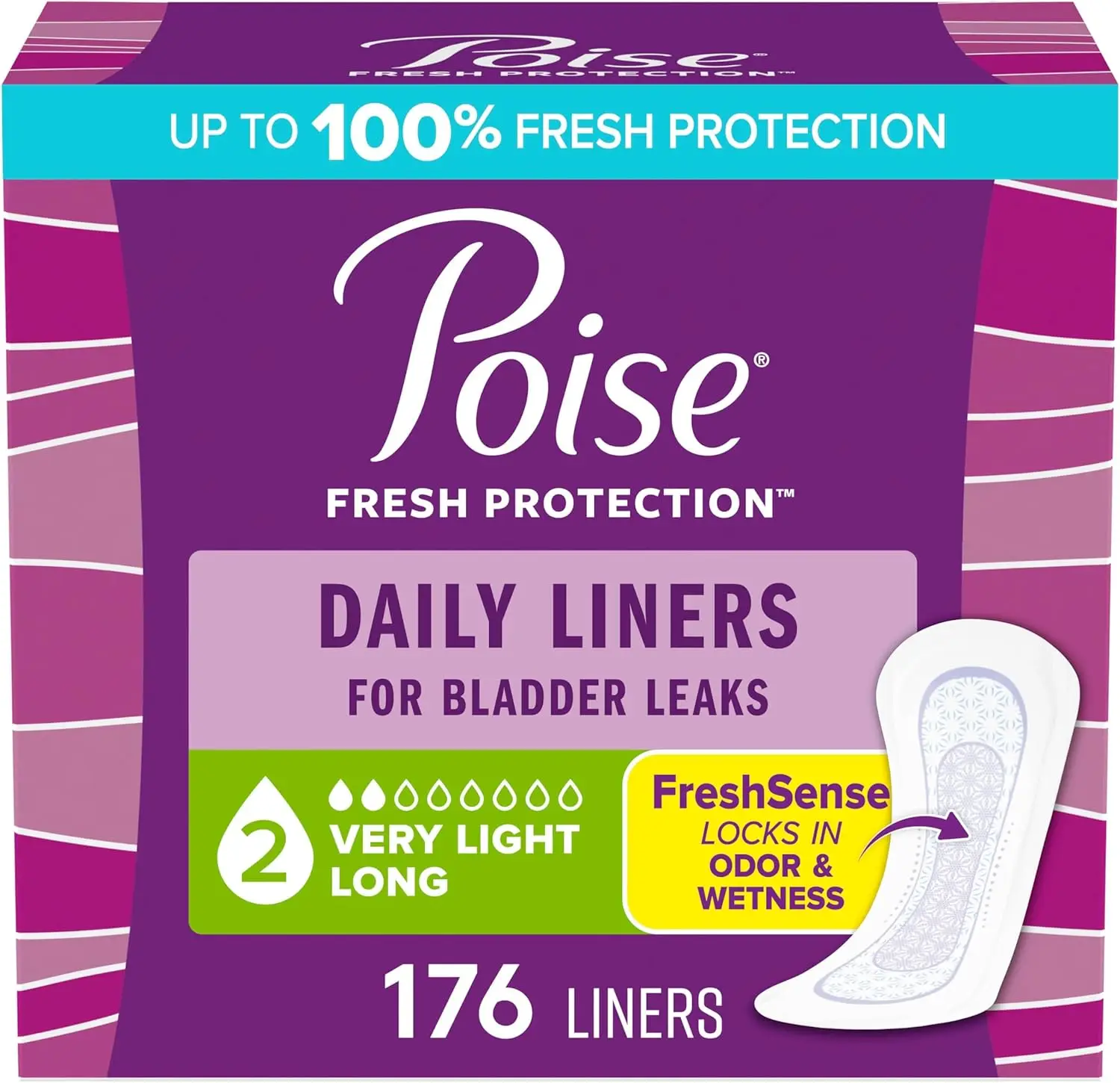 Daily Liners, Incontinence Panty Liners for Bladder Leaks, 2 Drop Very Light Absorbency, Long Length, 176 Count of Pantiliners
Daily Liners, Incontinence Panty Liners for Bladder Leaks, 2 Drop Very Light Absorbency, Long Length, 176 Count of Pantiliners
