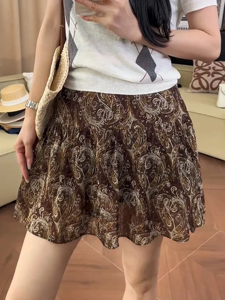Fashion and versatile printed short skirt women summer 2025 high waist and slimming stylish and pleated casual A-line skirt
Fashion and versatile printed short skirt women summer 2025 high waist and slimming stylish and pleated casual A-line skirt
