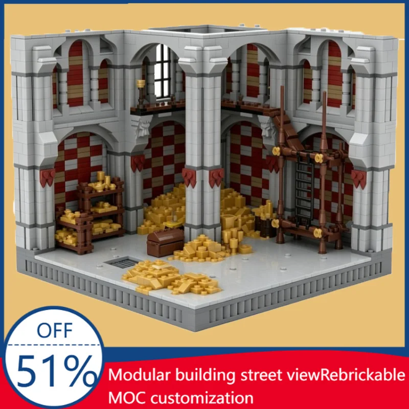 2482PCS Medieval Treasury Castle Interior Scene MOC Creative Building Blocks DIY Assembly Education Toy Collection Birthday Gift
2482PCS Medieval Treasury Castle Interior Scene MOC Creative Building Blocks DIY Assembly Education Toy Collection Birthday Gift