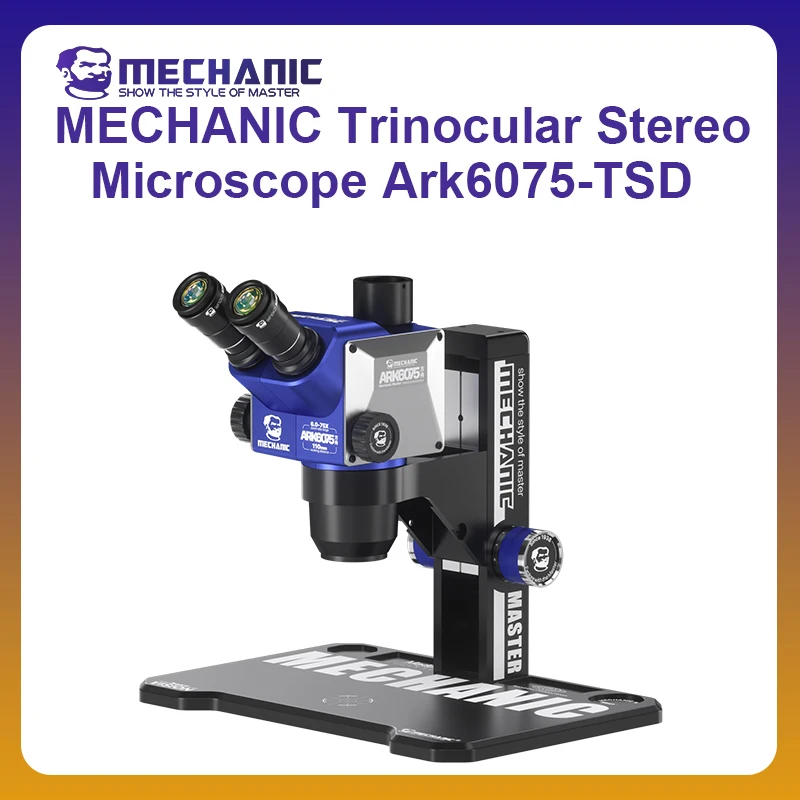 MECHANIC OFFICIAL Ark6075 B3&TSD 0.6-7.5Continuous HD Zoom Tri-lens Stereo Adjustable Semi-Achromatic Mobile Phone Repair Tool
MECHANIC OFFICIAL Ark6075 B3&TSD 0.6-7.5Continuous HD Zoom Tri-lens Stereo Adjustable Semi-Achromatic Mobile Phone Repair Tool