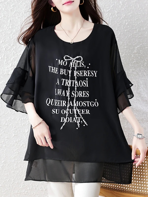 Fashionable Casual Heavy Embellished Shirt Women's Summer New Style Slimming Top Elegant Lace Casual Polyester Fiber
Fashionable Casual Heavy Embellished Shirt Women's Summer New Style Slimming Top Elegant Lace Casual Polyester Fiber