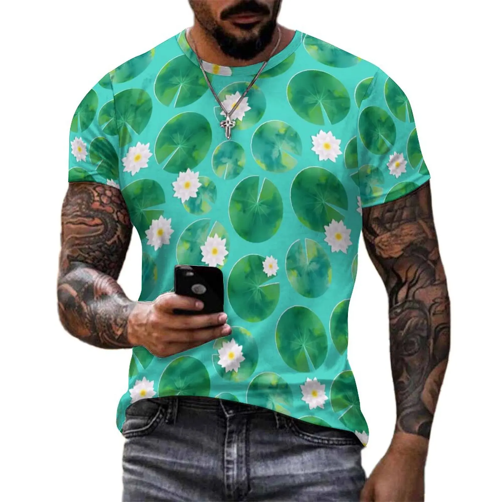 Plus Size T Shirt Summer Water Lily T-Shirts White Flowers Streetwear Crewneck Tee Shirt Man Retro Custom Tees
Plus Size T Shirt Summer Water Lily T-Shirts White Flowers Streetwear Crewneck Tee Shirt Man Retro Custom Tees