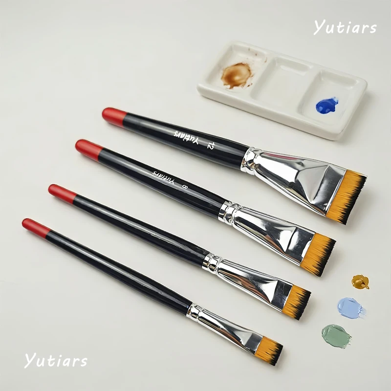Yutiars 4 Pcs Set Professional Paint Art Brushes Short Hair Nylon Flat Brushes For Lacquerware, Oil Painting & Fine Art Tools
Yutiars 4 Pcs Set Professional Paint Art Brushes Short Hair Nylon Flat Brushes For Lacquerware, Oil Painting & Fine Art Tools