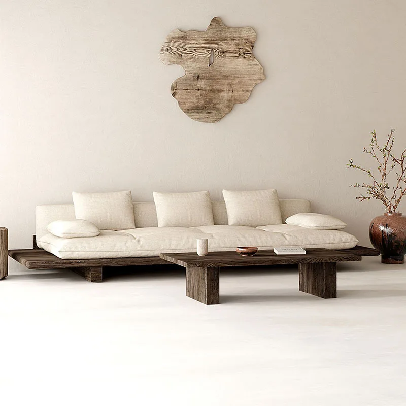 Raw wood chinese minimalist sofa - straight row sofa set - loveseat
Raw wood chinese minimalist sofa - straight row sofa set - loveseat