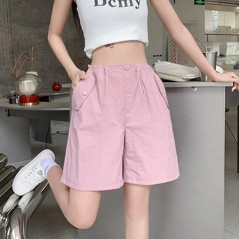 Women's Pink Cotton Linen Shorts Elastic Waist Drawstring Casual Loose Knee Length Shorts With Pockets
Women's Pink Cotton Linen Shorts Elastic Waist Drawstring Casual Loose Knee Length Shorts With Pockets