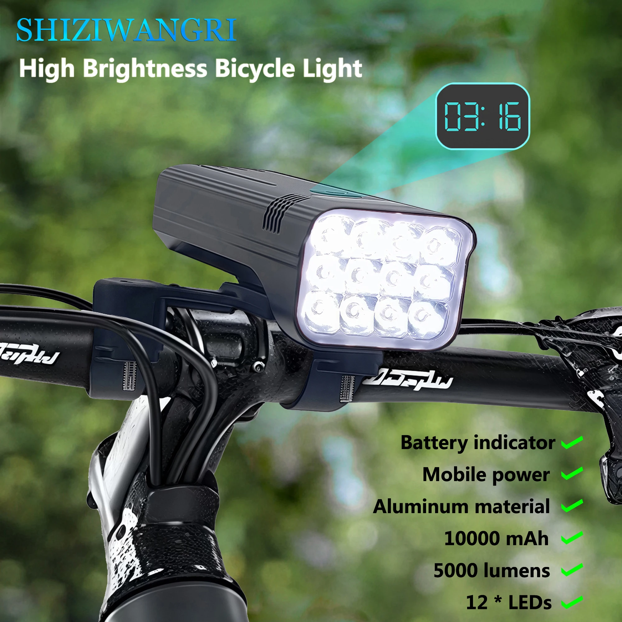 12 светодиодных ярких велосипедных фонарей, перезаряжаемая через USB велосипедная фара, водонепроницаемый велосипед, 10000 мАч, мощный фонарик, аксессуары для велоспорта
12 светодиодных ярких велосипедных фонарей, перезаряжаемая через USB велосипедная фара, водонепроницаемый велосипед, 10000 мАч, мощный фонарик, аксессуары для велоспорта