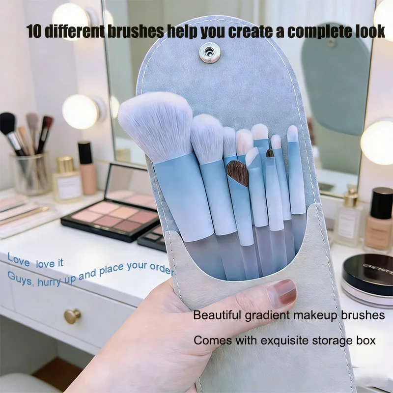 10 шт., набор мягких синтетических кистей для макияжа, основа, румяна, тени для век, набор для растушевки, портативная дорожная коллекция кистей для макияжа
10 шт., набор мягких синтетических кистей для макияжа, основа, румяна, тени для век, набор для растушевки, портативная дорожная коллекция кистей для макияжа