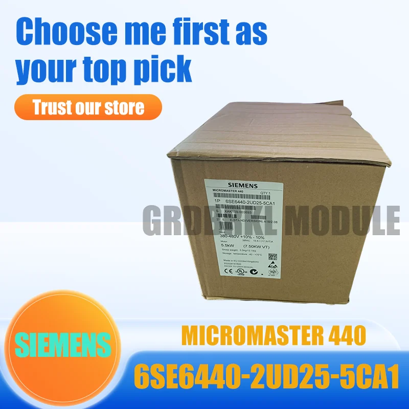 New Original SIEMENS 6SE6440-2UD25-5CA1 MICROMASTER 440 VFD Inverter 5.5kW
New Original SIEMENS 6SE6440-2UD25-5CA1 MICROMASTER 440 VFD Inverter 5.5kW