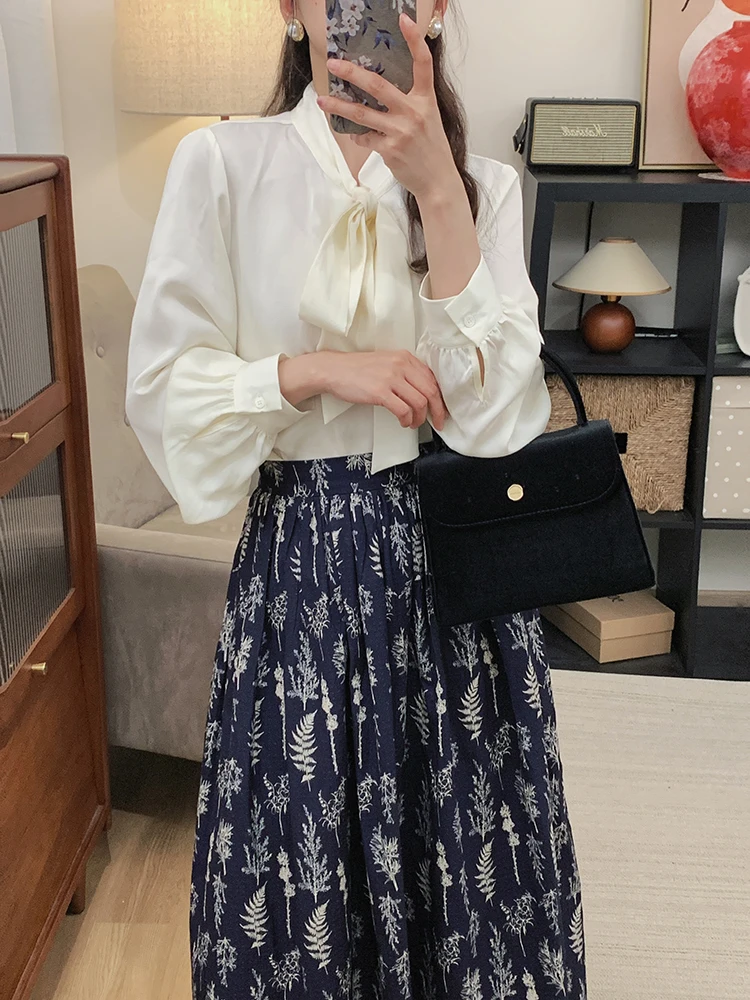 Miss Ele Double Wear Silk Long Sve irt Women's Knot Slimming Vintage Sle Casual Breathable Straight Cut Top
Miss Ele Double Wear Silk Long Sve irt Women's Knot Slimming Vintage Sle Casual Breathable Straight Cut Top