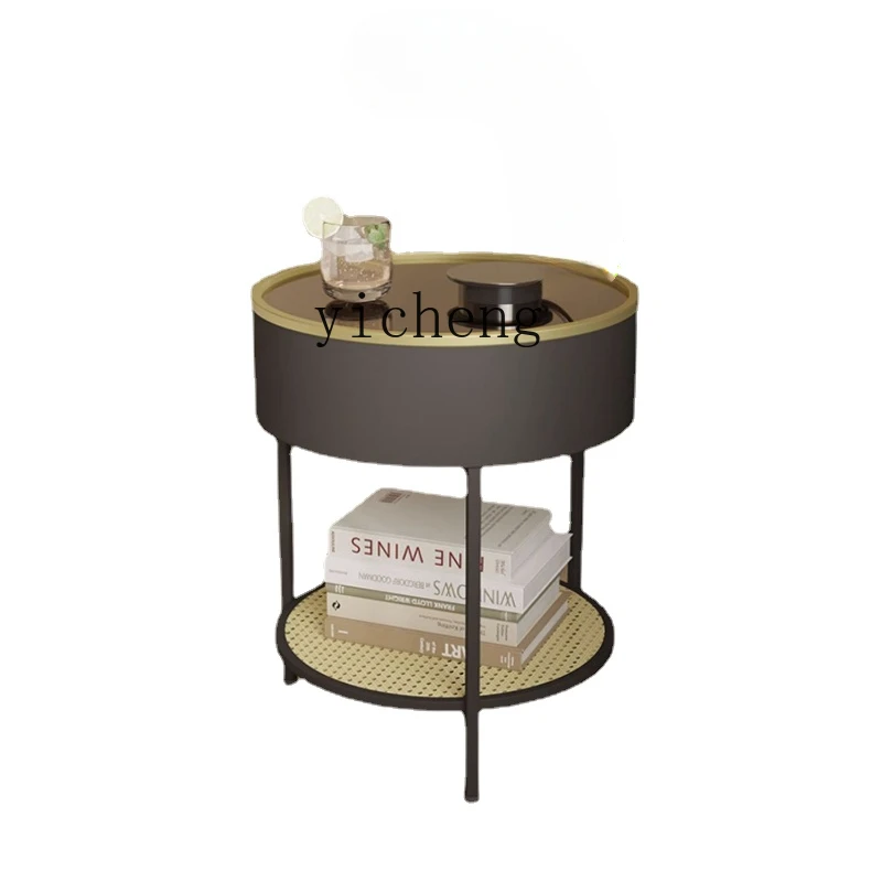 Tqh Simple round Bedside Table Small Creative Iron Small Coffee Table Household Table Storage Rack
Tqh Simple round Bedside Table Small Creative Iron Small Coffee Table Household Table Storage Rack